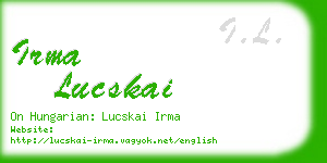 irma lucskai business card